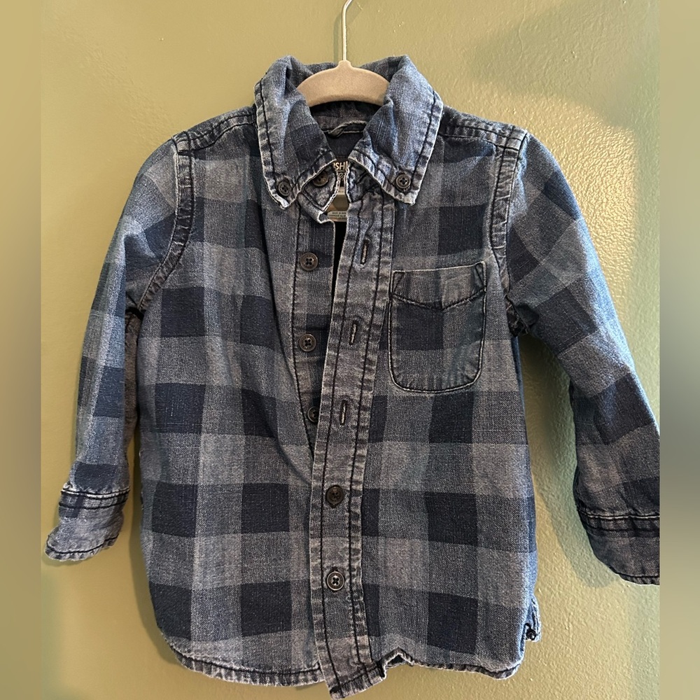 18m Blue denim, button up